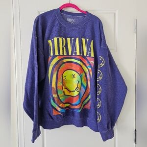 Nirvana Indigo Oversized Graphic Sweatshirt